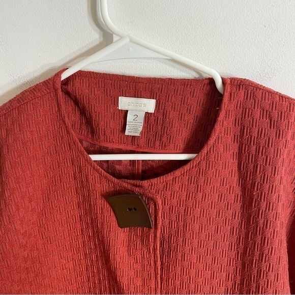 Chico’s Textured Wood Chunky Button Jacket Sz 2 Medium Cardigan Knit - Picture 4 of 5